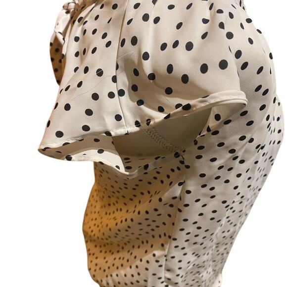 Lauren Conrad Size XS Femme Pretty polka dot blouse classic timeless Office Work - Picture 3 of 4